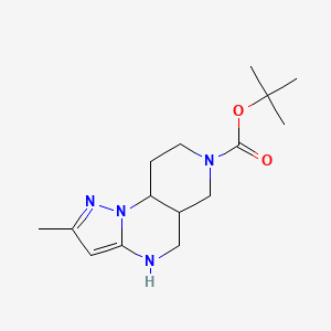 molecular formula C15H24N4O2 B13061463 tert-Butyl 4-methyl-2,3,7,11-tetraazatricyclo[7.4.0.0,2,6]trideca-3,5-diene-11-carboxylate 