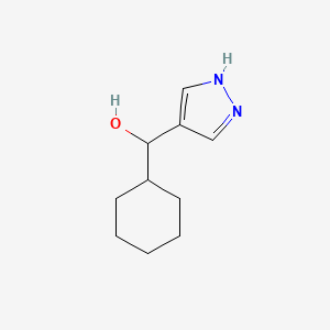 molecular formula C10H16N2O B13061537 Cyclohexyl(1H-pyrazol-4-yl)methanol 