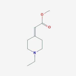molecular formula C10H17NO2 B13061558 Methyl 2-(1-ethylpiperidin-4-ylidene)acetate 