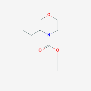 molecular formula C11H21NO3 B13061607 Tert-butyl 3-ethylmorpholine-4-carboxylate 