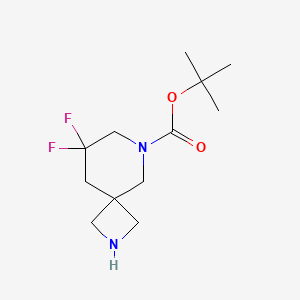 molecular formula C12H20F2N2O2 B13061611 tert-Butyl 8,8-difluoro-2,6-diazaspiro[3.5]nonane-6-carboxylate 