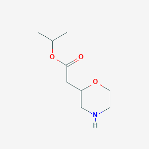 molecular formula C9H17NO3 B13061638 Isopropyl 2-(morpholin-2-yl)acetate 