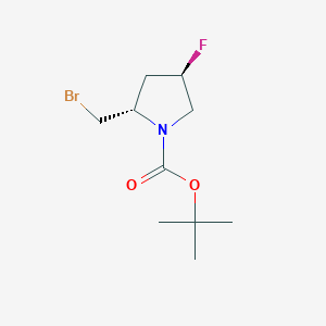 molecular formula C10H17BrFNO2 B13061840 tert-Butyl(2S,4R)-2-(bromomethyl)-4-fluoropyrrolidine-1-carboxylate 