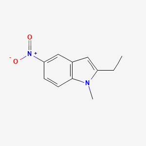 molecular formula C11H12N2O2 B13061848 2-Ethyl-1-methyl-5-nitro-1H-indole 