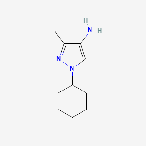 molecular formula C10H17N3 B13061866 1-cyclohexyl-3-methyl-1H-pyrazol-4-amine 