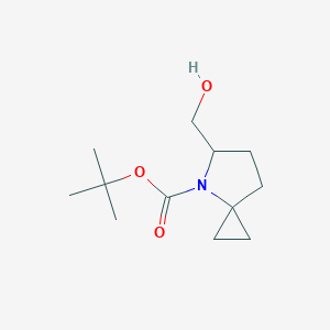 molecular formula C12H21NO3 B13061908 tert-Butyl 5-(hydroxymethyl)-4-azaspiro[2.4]heptane-4-carboxylate 