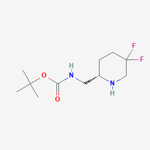molecular formula C11H20F2N2O2 B13061921 tert-butyl N-[[(2S)-5,5-difluoropiperidin-2-yl]methyl]carbamate 