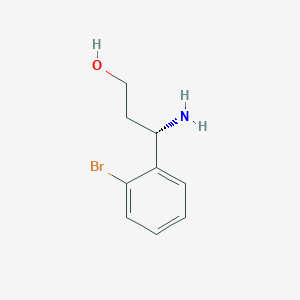 molecular formula C9H12BrNO B13061963 (3S)-3-Amino-3-(2-bromophenyl)propan-1-OL 