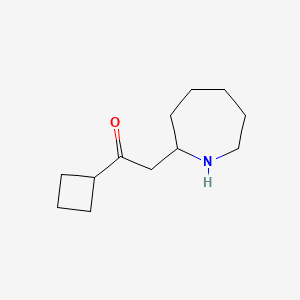 molecular formula C12H21NO B13061982 2-(Azepan-2-yl)-1-cyclobutylethan-1-one 