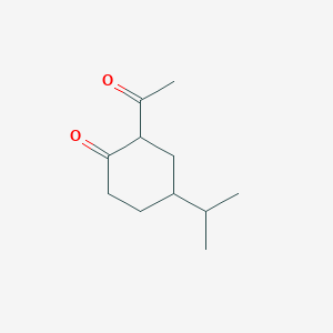 molecular formula C11H18O2 B13061987 2-Acetyl-4-(propan-2-YL)cyclohexan-1-one 