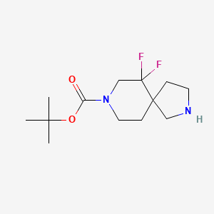 molecular formula C13H22F2N2O2 B13062097 Tert-butyl 6,6-difluoro-2,8-diazaspiro[4.5]decane-8-carboxylate 