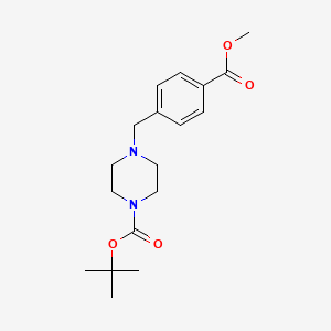 molecular formula C18H26N2O4 B1306223 tert-Butyl 4-[4-(methoxycarbonyl)benzyl]piperazine-1-carboxylate CAS No. 844891-11-8