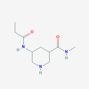 molecular formula C10H19N3O2 B13062269 N-methyl-5-propanamidopiperidine-3-carboxamide 
