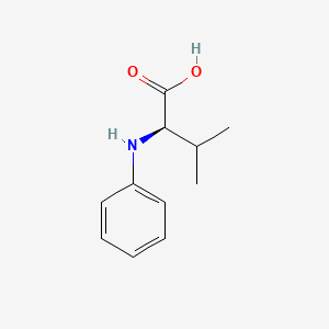 molecular formula C11H15NO2 B13062271 (2R)-3-Methyl-2-(phenylamino)butanoic acid 