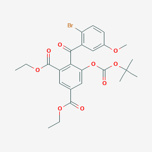 molecular formula C25H27BrO9 B13062336 Diethyl 4-(2-bromo-5-methoxybenzoyl)-5-((tert-butoxycarbonyl)oxy)isophthalate 
