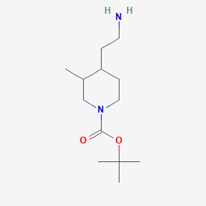 molecular formula C13H26N2O2 B13062414 tert-Butyl 4-(2-aminoethyl)-3-methylpiperidine-1-carboxylate 