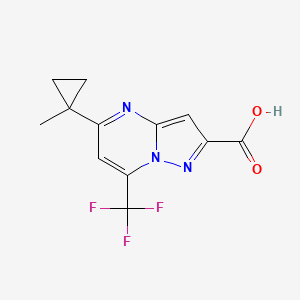 molecular formula C12H10F3N3O2 B1306247 5-(1-Methylcyclopropyl)-7-(trifluoromethyl)pyrazolo[1,5-a]pyrimidine-2-carboxylic acid CAS No. 436088-38-9