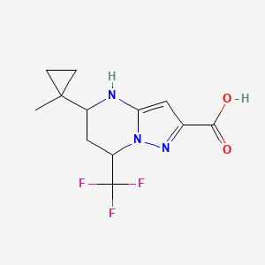 molecular formula C12H14F3N3O2 B1306249 5-(1-Methylcyclopropyl)-7-(trifluoromethyl)-4,5,6,7-tetrahydropyrazolo[1,5-a]pyrimidine-2-carboxylic acid CAS No. 436088-54-9