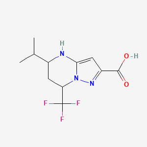 molecular formula C11H14F3N3O2 B1306250 5-Isopropyl-7-trifluoromethyl-4,5,6,7-tetrahydro-pyrazolo[1,5-a]pyrimidine-2-carboxylic acid CAS No. 436088-40-3