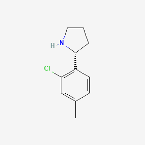 molecular formula C11H14ClN B13062518 (R)-2-(2-Chloro-4-methylphenyl)pyrrolidine 