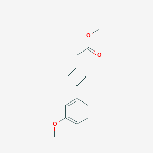 molecular formula C15H20O3 B13062550 Ethyl 2-(3-(3-methoxyphenyl)cyclobutyl)acetate 