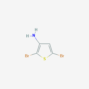 molecular formula C4H3Br2NS B13062674 2,5-Dibromothiophen-3-amine 