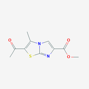 molecular formula C10H10N2O3S B13062697 Methyl 2-acetyl-3-methylimidazo[2,1-b][1,3]thiazole-6-carboxylate 