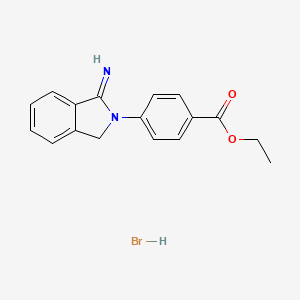 molecular formula C17H17BrN2O2 B13062761 ethyl 4-(1-imino-1,3-dihydro-2H-isoindol-2-yl)benzoate hydrobromide 