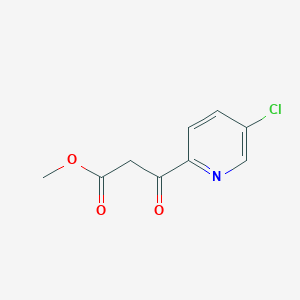 molecular formula C9H8ClNO3 B13062783 beta-Oxo-5-chloro-2-pyridinepropanoic acid methyl ester 