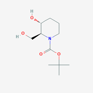 molecular formula C11H21NO4 B13062836 tert-butyl(2S,3R)-3-hydroxy-2-(hydroxymethyl)piperidine-1-carboxylate 