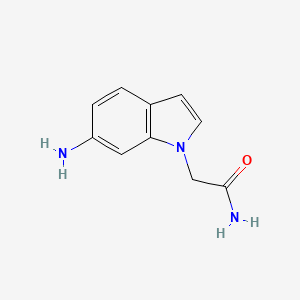 molecular formula C10H11N3O B13062863 2-(6-Amino-1H-indol-1-YL)acetamide 