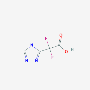 molecular formula C5H5F2N3O2 B13062884 2,2-Difluoro-2-(4-methyl-4H-1,2,4-triazol-3-yl)acetic acid 