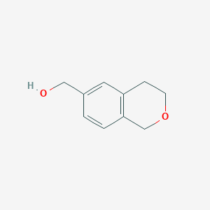 molecular formula C10H12O2 B13062923 3,4-Dihydro-1H-2-benzopyran-6-ylmethanol 
