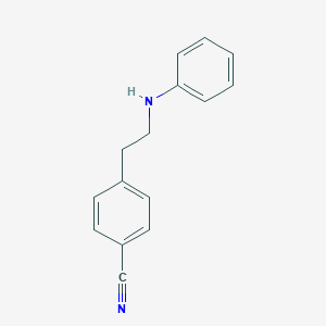 molecular formula C15H14N2 B13062929 4-(2-(Phenylamino)ethyl)benzonitrile 