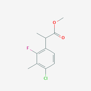 molecular formula C11H12ClFO2 B13062986 Methyl 2-(4-chloro-2-fluoro-3-methylphenyl)propanoate 