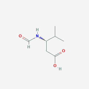molecular formula C7H13NO3 B13062994 (3S)-3-Formamido-4-methylpentanoic acid 