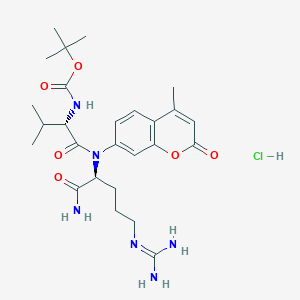 molecular formula C26H39ClN6O6 B13063007 Boc-Val-Arg-AMC.HCl 