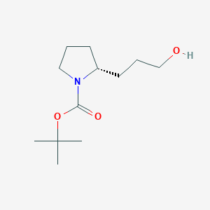 molecular formula C12H23NO3 B13063040 tert-Butyl (2R)-2-(3-hydroxypropyl)pyrrolidine-1-carboxylate CAS No. 239483-18-2