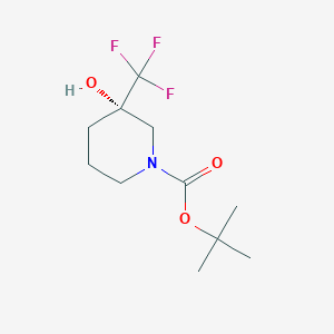 molecular formula C11H18F3NO3 B13063074 tert-Butyl (3S)-3-hydroxy-3-(trifluoromethyl)piperidine-1-carboxylate 