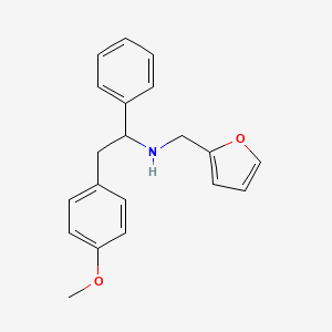 molecular formula C20H21NO2 B1306310 Furan-2-ylmethyl-[2-(4-methoxy-phenyl)-1-phenyl-ethyl]-amine CAS No. 436087-18-2