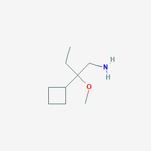 molecular formula C9H19NO B13063155 2-Cyclobutyl-2-methoxybutan-1-amine 