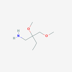 molecular formula C7H17NO2 B13063245 2-(Aminomethyl)-1,2-dimethoxybutane 