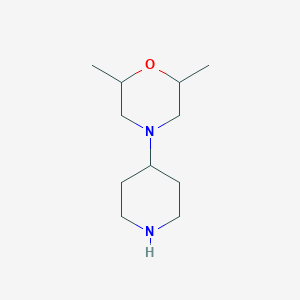 molecular formula C11H22N2O B1306328 2,6-二甲基-4-哌啶-4-基-吗啉 CAS No. 436099-87-5