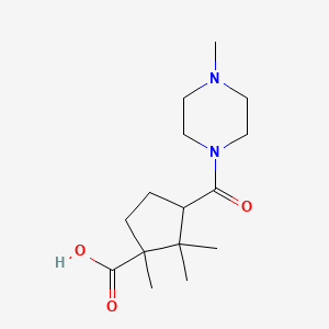molecular formula C15H26N2O3 B1306332 1,2,2-Trimethyl-3-(4-methyl-piperazine-1-carbonyl)-cyclopentanecarboxylic acid CAS No. 94372-90-4