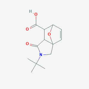 molecular formula C13H17NO4 B1306335 3-tert-Butyl-4-oxo-10-oxa-3-aza-tricyclo[5.2.1.0*1,5*]dec-8-ene-6-carboxylic acid CAS No. 436811-02-8