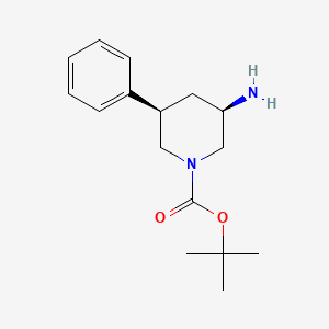 molecular formula C16H24N2O2 B13063360 tert-Butylcis-3-amino-5-phenylpiperidine-1-carboxylate 