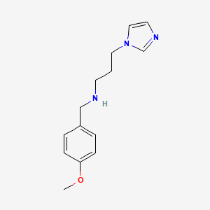 molecular formula C14H19N3O B1306356 (3-咪唑-1-基-丙基)-(4-甲氧基-苄基)-胺 CAS No. 279236-35-0