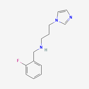 molecular formula C13H16FN3 B1306358 (2-Fluoro-benzyl)-(3-imidazol-1-yl-propyl)-amine CAS No. 626209-31-2