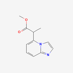 molecular formula C11H12N2O2 B13063635 Methyl 2-{imidazo[1,2-a]pyridin-5-yl}propanoate 