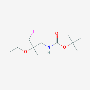molecular formula C11H22INO3 B13063672 tert-Butyl N-(2-ethoxy-3-iodo-2-methylpropyl)carbamate 